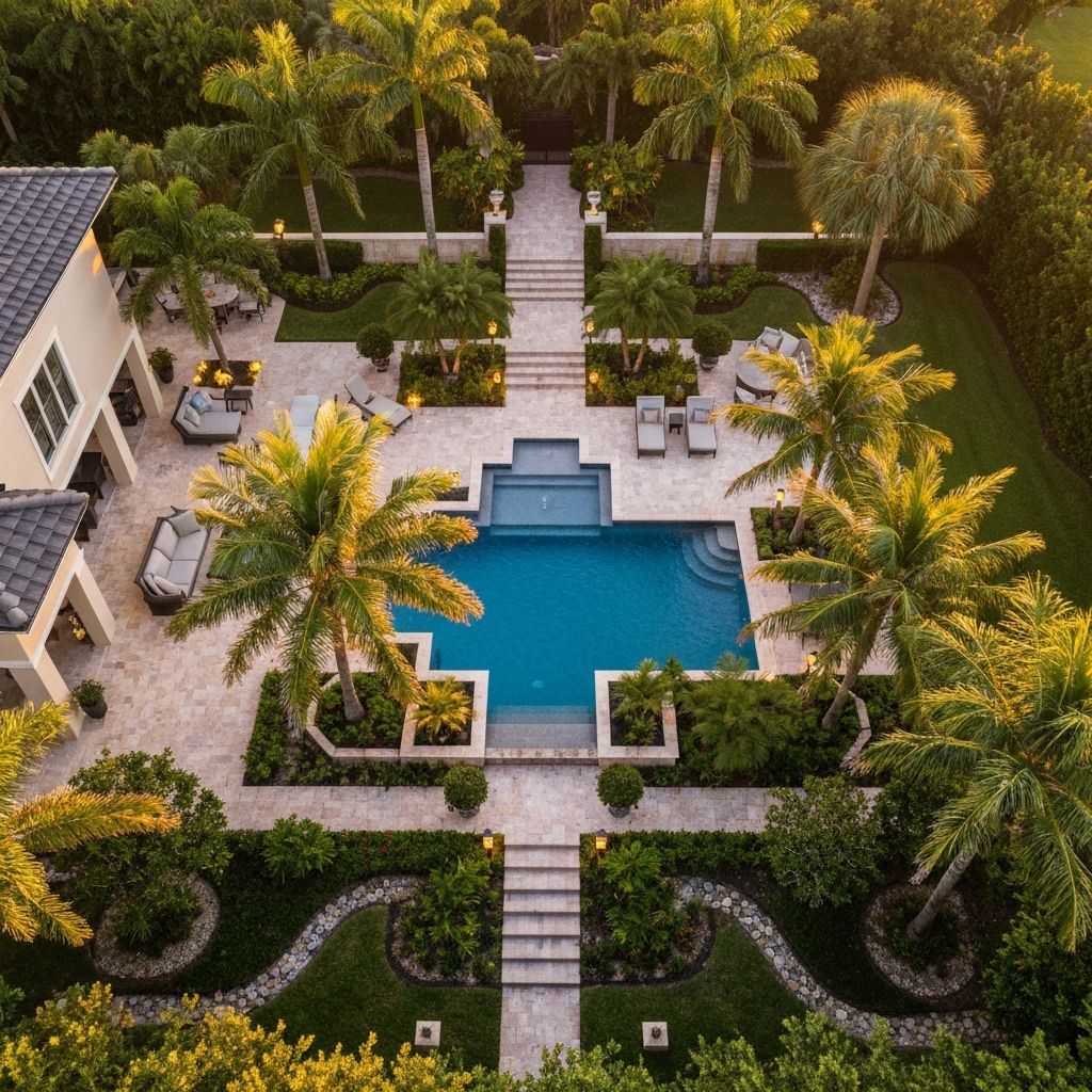 Beautiful landscaped garden